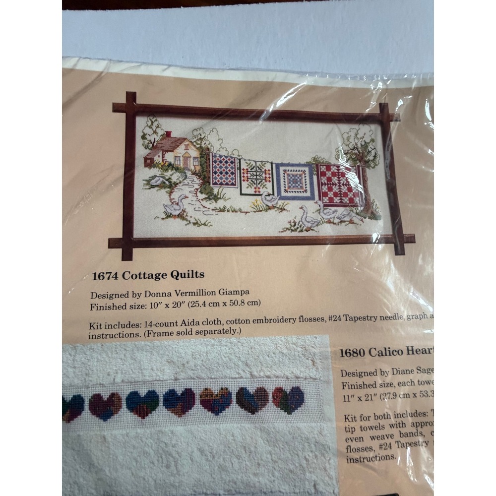 VTG Cottage Quilts Cross Stitch Kit Amish Country The Creative Circle - Picture 8 of 10